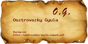 Osztrovszky Gyula névjegykártya